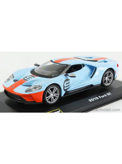 Burago - Ford Usa Gt N 9 2019 - Gulf Coulors Light Blue Orange