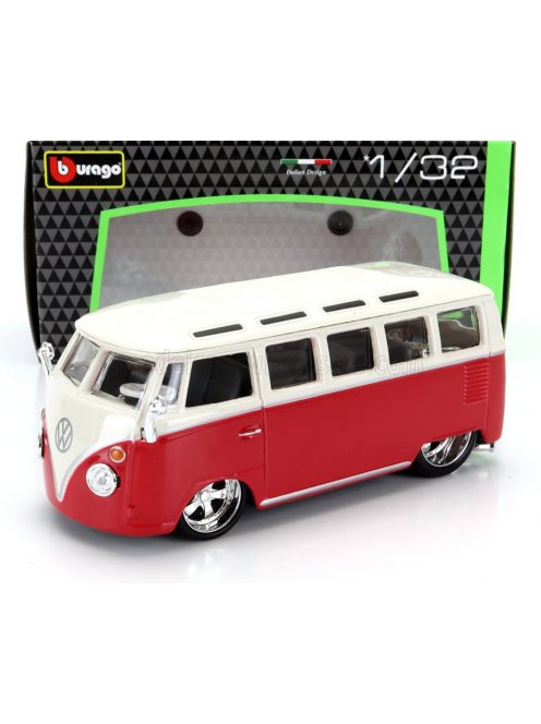 Burago - VOLKSWAGEN T1 SAMBA MINIBUS CUSTOM 1967 RED WHITE