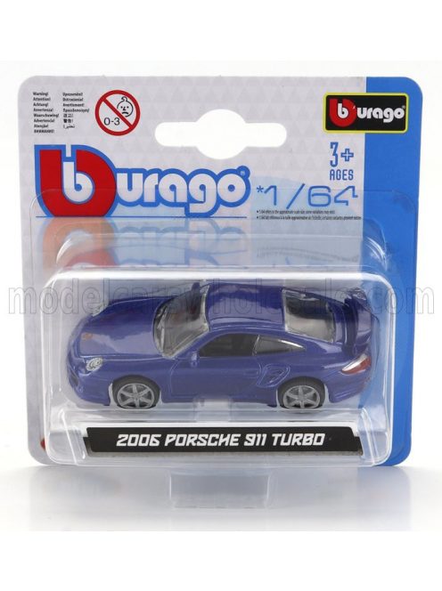 Burago - PORSCHE 911 997 TURBO COUPE 2006 BLUE