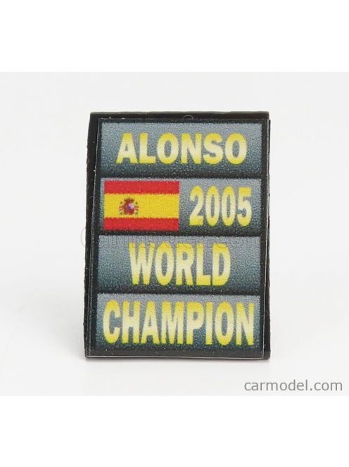 Cartrix - Accessories F1 World Champion Plate Pit Board - Renault R25 Team Benetton N 5 Season 2005 Fernando Alonso Grey Black Yellow