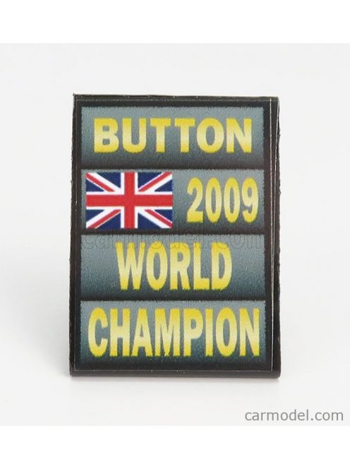 Cartrix - Accessories F1 World Champion Plate Pit Board - Brawn Gp Mercedes Bgp001 N 22 Season 2009 Jenson Button Grey Black Yellow