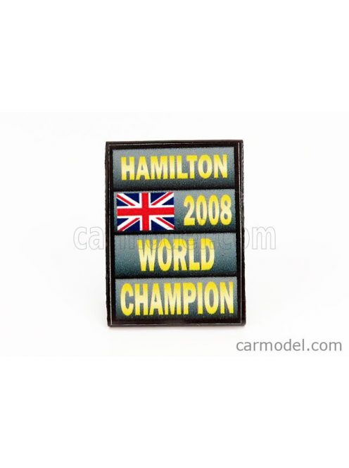 Cartrix - Accessories F1 World Champion Plate Pit Board - Mclaren Mercedes Mp4/23 N 22 Season 2008 Lewis Hamilton Grey Black Yellow