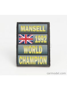   Cartrix - Accessories F1 World Champion Plate Pit Board - Williams Fw14B Renault N 5 Season 1992 Nigel Mansell Grey Black Yellow