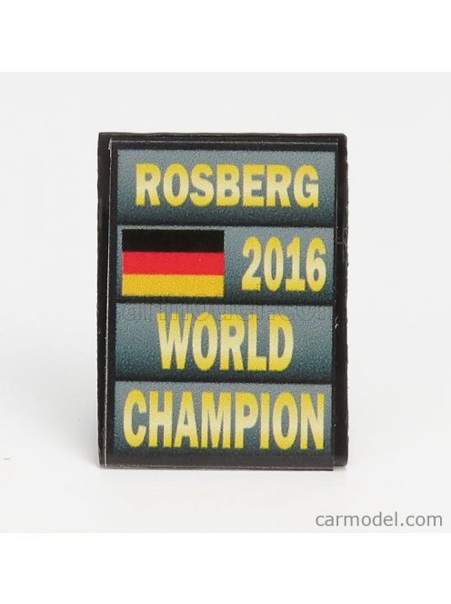 Cartrix - Accessories F1 World Champion Plate Pit Board - Mercedes Gp W07 Hybrid Amg Petronas N 6 Season 2016 Nico Rosberg Grey Black Yellow