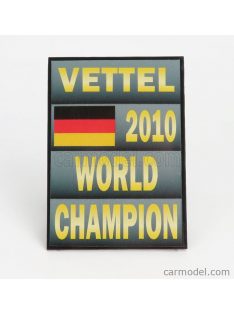   Cartrix - Accessories F1 World Champion Plate Pit Board - Red Bull Rb5 Red Bull N 5 Season 2010 Sebastian Vettel Grey Black Yellow