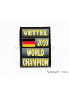   Cartrix - Accessories F1 World Champion Plate Pit Board - Red Bull Rb5 Red Bull N 5 Season 2010 Sebastian Vettel Grey Black Yellow