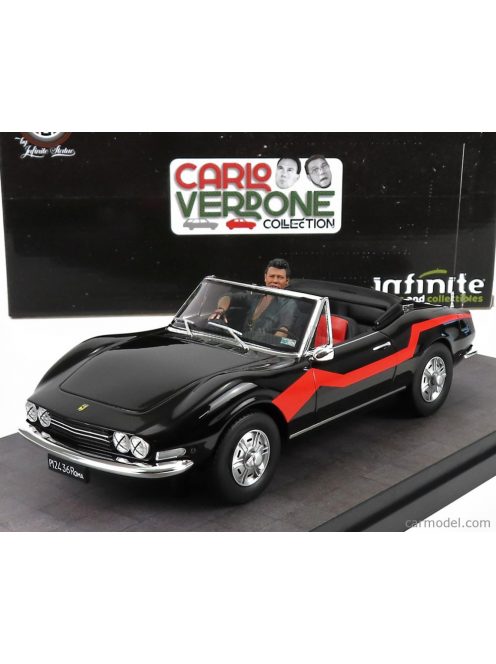 Clc-Models - Fiat Dino 2.4 Spider With Enzo Figure - Movie - Un Sacco Bello 1980 - Carlo Verdone Black