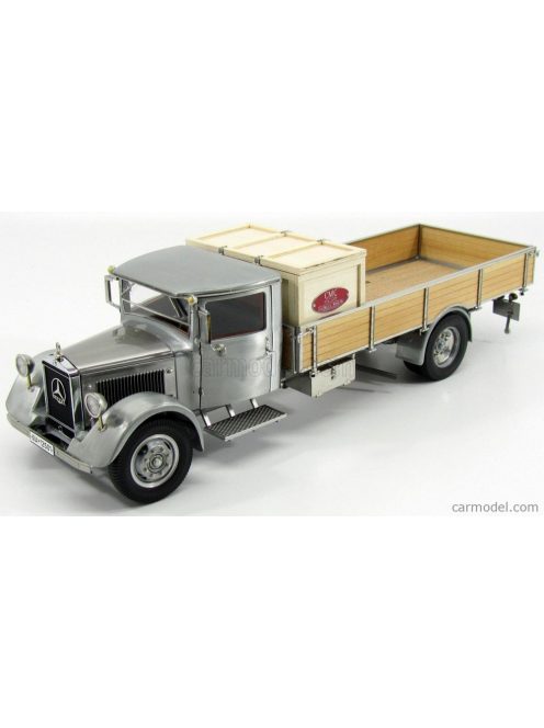 Cmc - Mercedes Benz Lo2750 Platform Truck With Wooden Box - Cassonato 1936 Grey