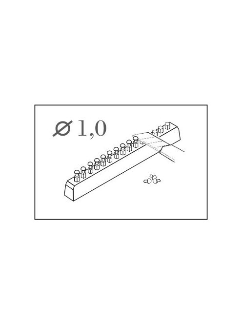 CMK - Nieten rund cal. 1,0 mm, 60 St. mit Bohrer 0,6 mm