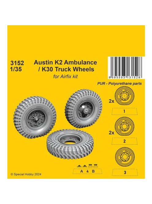 CMK - 1/35 Austin K2 Ambulance / K30 Truck Wheels / for Airfix kits