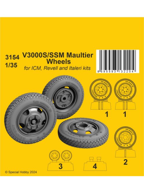 CMK - 1/35 V3000S/SSM Maultier Wheels / for ICM kits