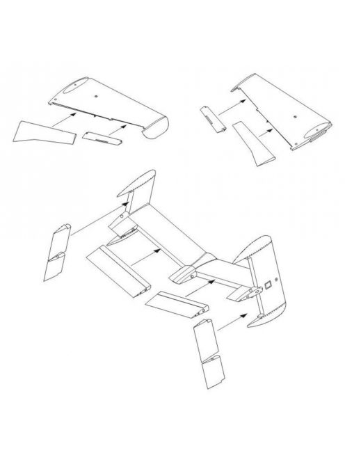 CMK - He 162A-2 Control surfaces für Tamiya Bausatz