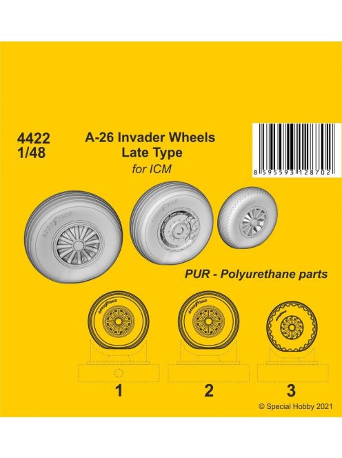 CMK - A-26 Invader Wheels Late Type / for ICM kit