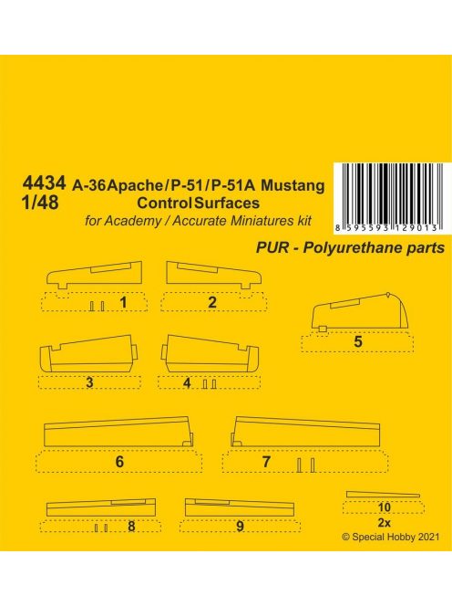 CMK - A-36 Apache / P-51 / P-51A Mustang Control Surfaces