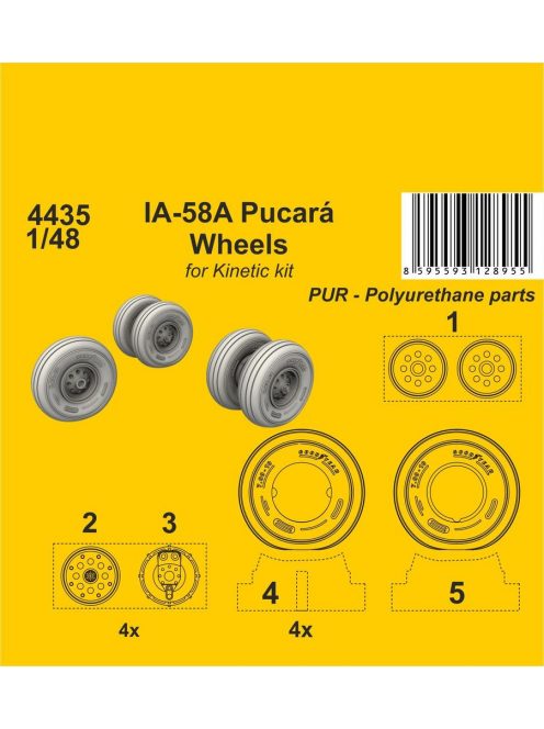 CMK - IA-58A Pucara Wheels (Kinetic kit)