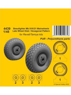   CMK - Beufighter Mk.VI/X/21 Mainwheels - Late Wheel Disk / Hexagonal Tread Pattern