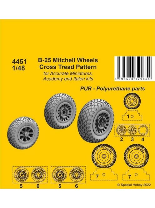 CMK - B-25 Mitchell Wheels/ Cross Tread Pattern