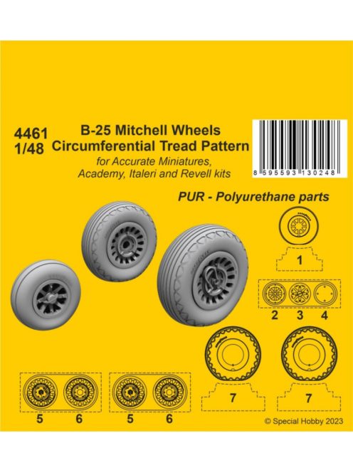 CMK - 1/48 B-25 Mitchell Wheels/Circumferential Tread Pattern