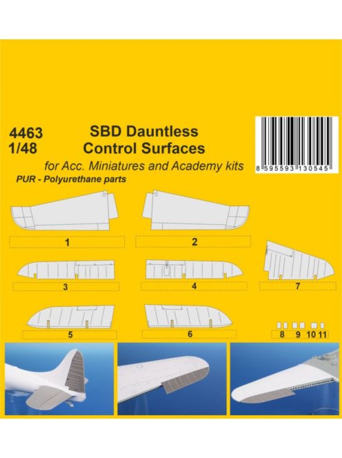 CMK - 1/48 SBD Dauntless Control Surfaces / for Acc. Miniartures and Academy kits