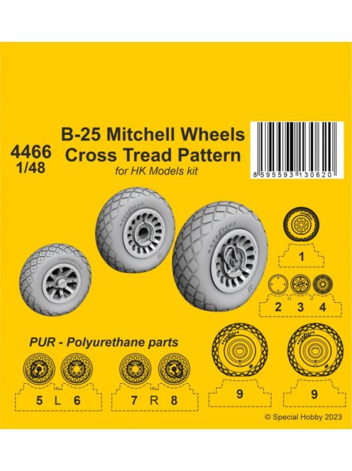 CMK - 1/48 B-25 Mitchell Wheels/ Cross Tread Pattern / for HK kit