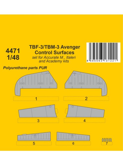 CMK - TBF-3/TBM-3 Avenger Control Surfaces 1/48 