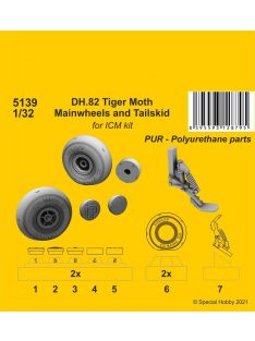 CMK - DH.82 Tiger Moth Mainwheels and Tailskid (ICM kit)