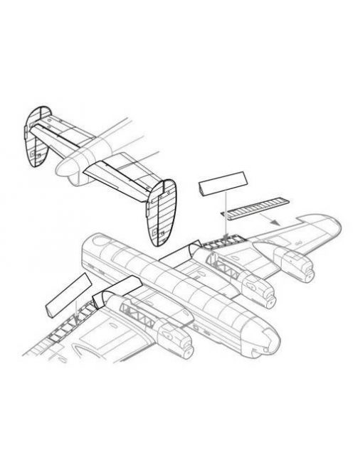 CMK - Lancaster Mk.I/III - Control Surfaces für Hasegawa-Bausatz