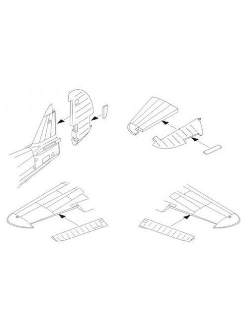 CMK - Curtiss P-40E - Control sufaces set