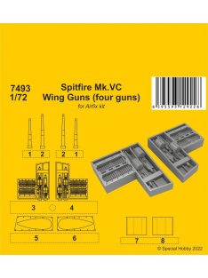 CMK - Spitfire Mk.VC Wing Guns (four guns) / for Airfix kit