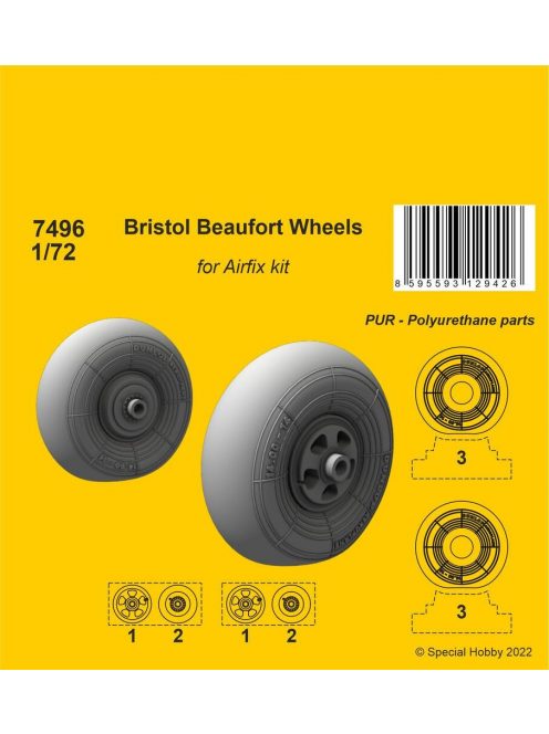 CMK - Bristol Beaufort Wheels 1/72 / for Airfix kit