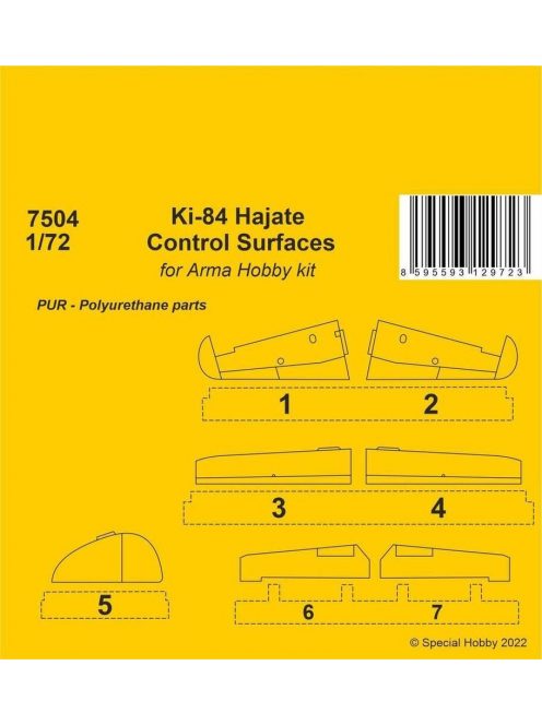 CMK - Ki-84 Hajate Control Surfaces 1/72  / for Arma Hobby kits