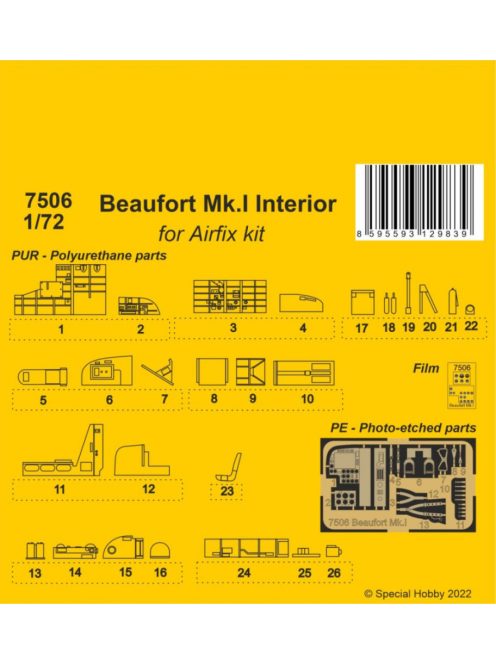 CMK - 1/72 Beaufort Mk.I Interior for Airfix kit