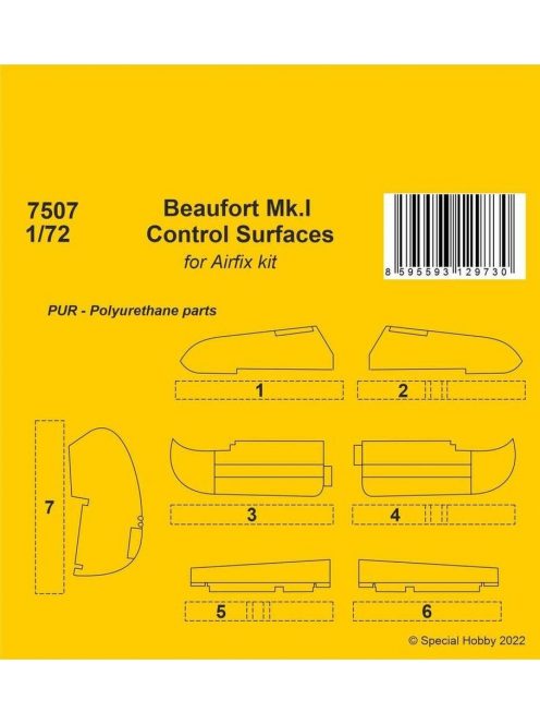 CMK - Beaufort Mk.I Control Surfaces 1/72 / for Airfix kit