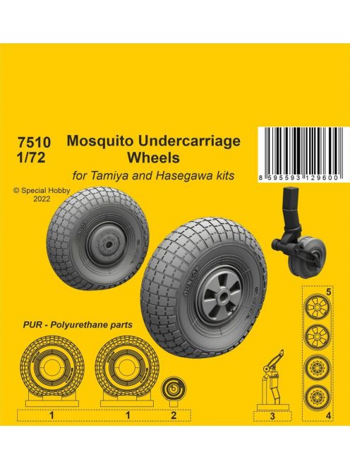 CMK - Mosquito Undercarriage Wheels / for 1/72 Tamiya and Hasegawa kits