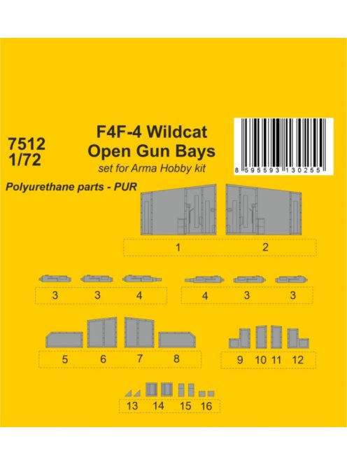 CMK - 1/72 F4F-4 Wildcat Open Gun Bays / for Arma Hobby kit