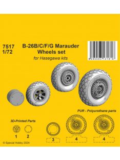   CMK - 1/72 B-26B/C/F/G Marauder Wheels set / for Haseg. and Edu  kits