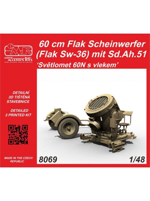 CMK - 60 cm Flak Scheinwerfer (Flak Sw-36) mit Sd.Ah.51 / Sv?tlomet 60N s vlekem 1/48