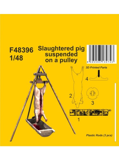 CMK - 1/48 Slaughtered pig suspended on a pulley