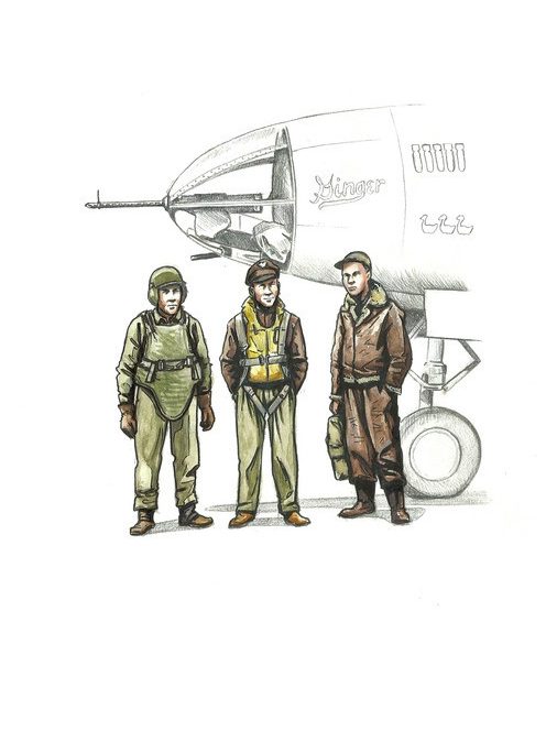 CMK - WWII US bomber pilot and two gunners