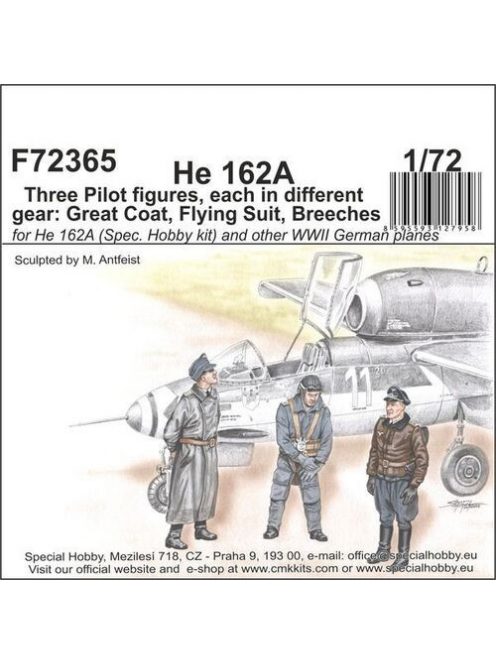 CMK - He 162-Three Pilot figures,each i.different gear:Great Coat,Flying Suit,Breeches