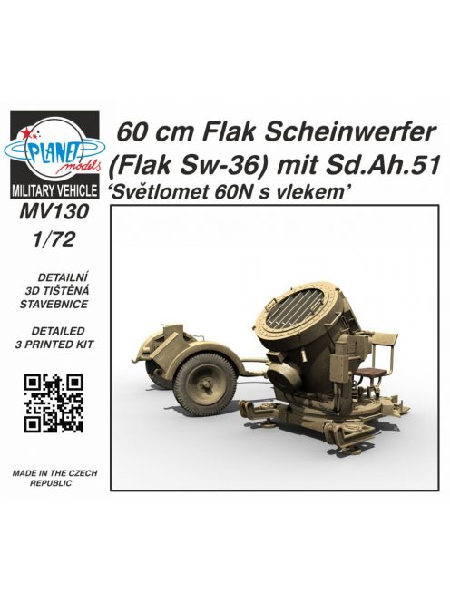 CMK - 1/72 60 cm Flak Scheinwerfer (Flak Sw-36) mit Sd.Ah.51 / Světlomet 60N s vlekem