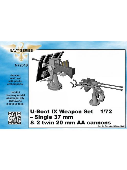 CMK - U-Boot IX Weapon Set-Single37mm&2twin20m AA cannons for Revell kit