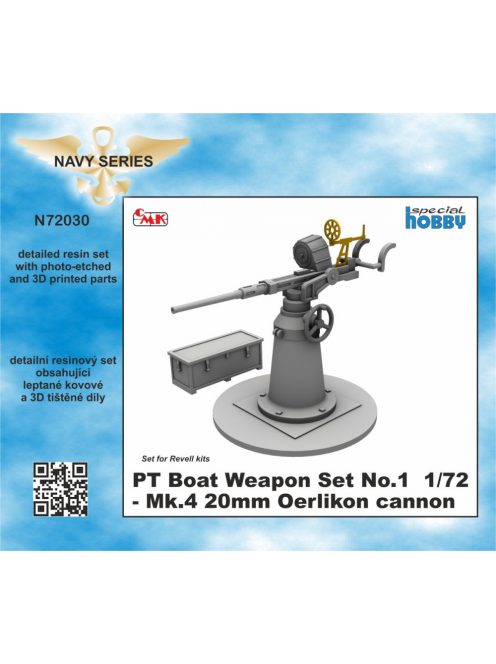 CMK - 1/72 PT Boat Weapon Set No.1 - Mk.4 20mm Oerlikon cannon 