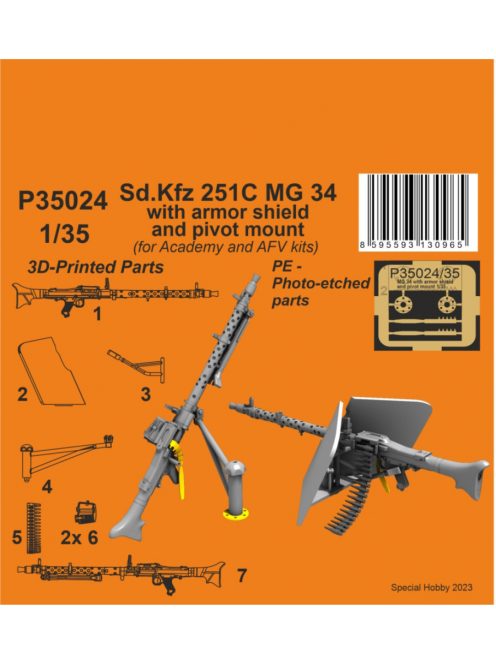 CMK - 1/35 Sd.Kfz 251C MG 34 with armor shield and pivot mount