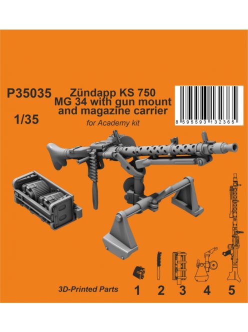 CMK - 1/35 Zündapp KS 750 MG 34 with gun mount and magazine carrier / for Academy kit