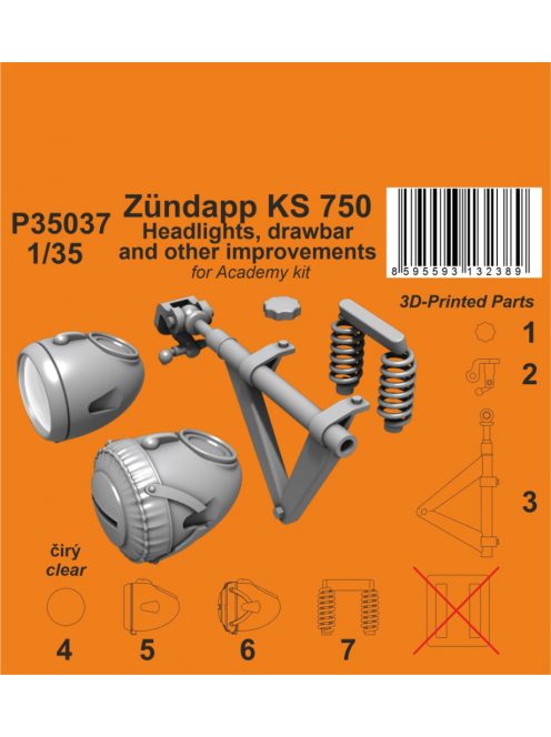 CMK - 1/35 Zündapp KS 750 Headlights, drawbar and other improvements / for Academy kit