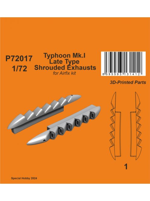 CMK - 1/72 Typhoon Mk.I Late Type Shrouded Exhausts  / for Airfix kit