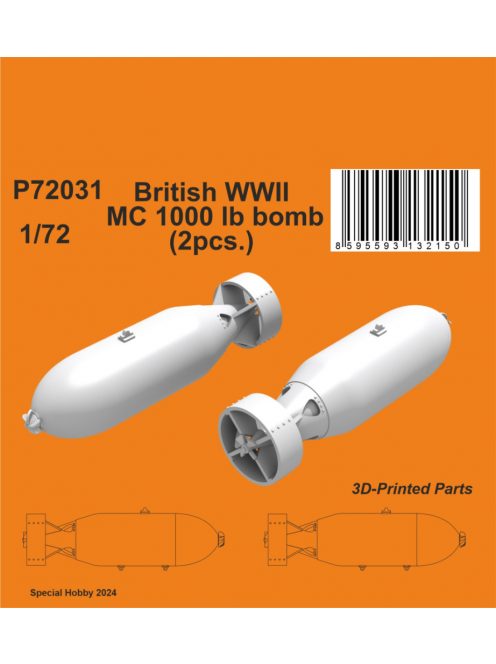 CMK - 1/72 British WWII MC 1000lb bomb Mk.I (2pcs.)