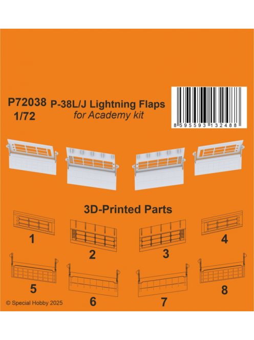 CMK - 1/72 P-38L/J Lightning Flaps / for Academy kit