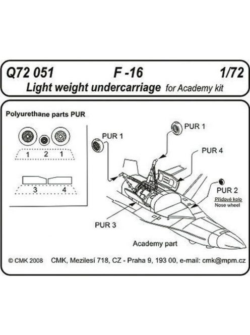 CMK - F-16 Light weight Undercarriage für Academy Bausatz